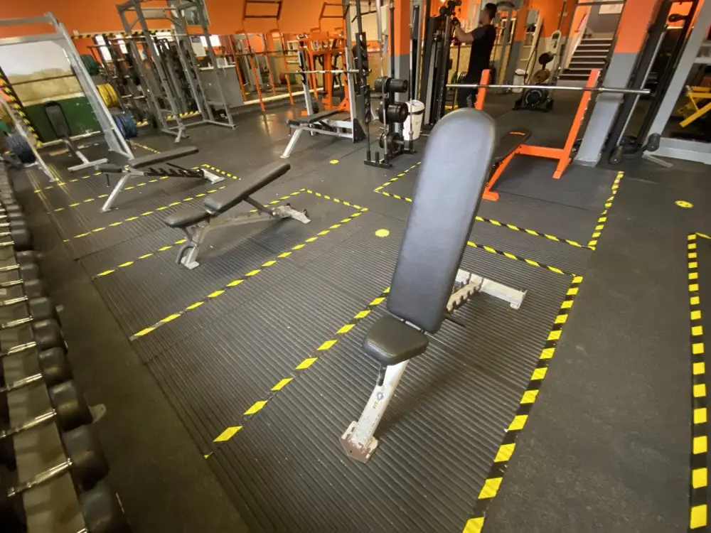 Adjustable benches in the free weights area, The Bar Gym Worthing