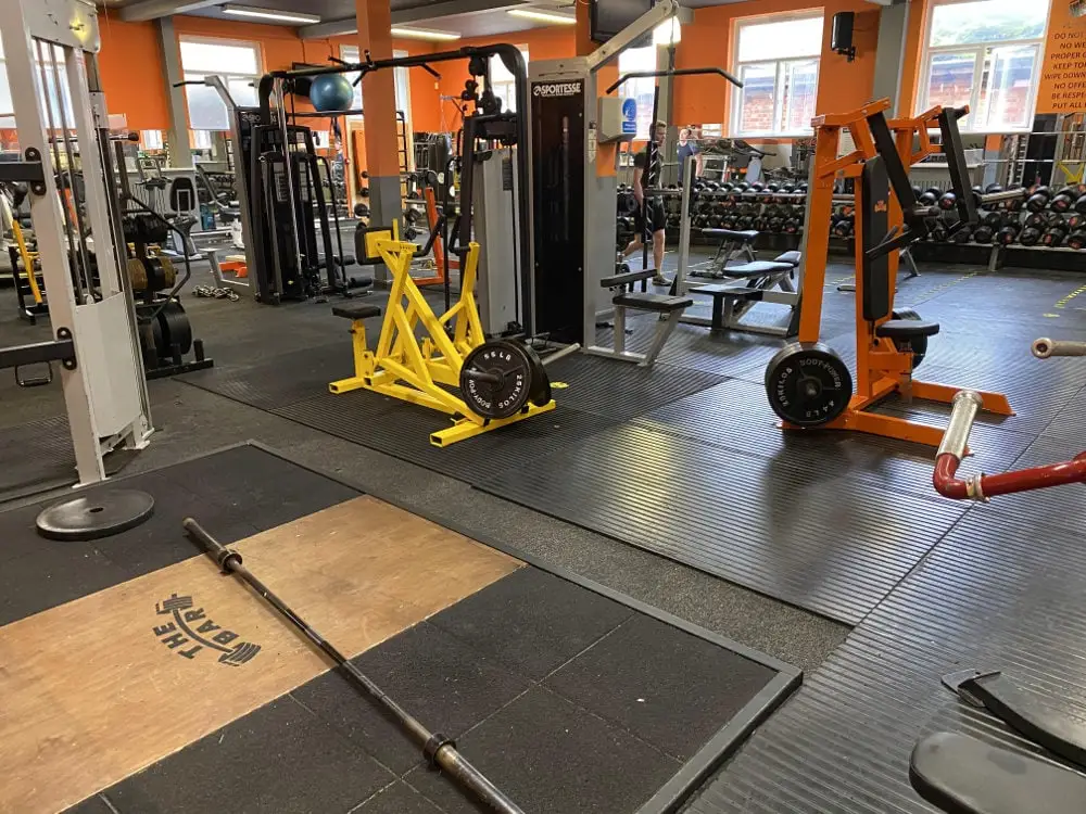 Olympic lifting platform with a barbell, The Bar Gym Worthing